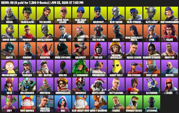 [PC/XBOX] | 59 skins | Take The L | OG STW | Royale Knight | The Reaper | Elite Agent | Blue Squire | Omega | Havoc | Trailblazer | #ZAL9642 — image 1