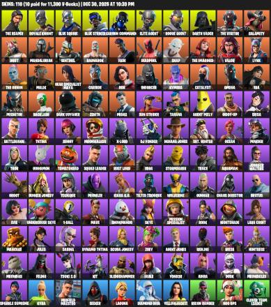 [PC/PSN/XBOX] | 110 skins | 900 V-bucks | Take The L | Royale Knight | The Reaper | Elite Agent | Blue Squire | Omega | Lara Croft | #OFE5739 — image 2