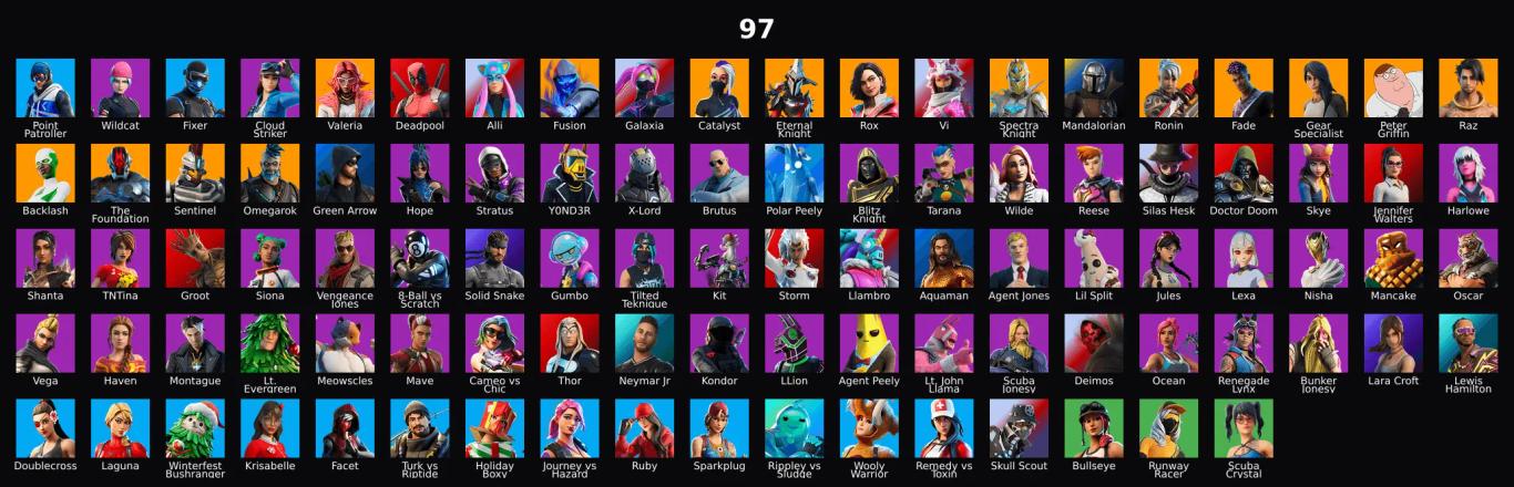PC,PSN,XBOX 97 SKINS FA ⸱ WILDCAT ⸱ GALAXIA,BACKLASH,DOOM,GROOT,DEIMOS,LARA CROFT,FACET,STORM RK1960 — image 1