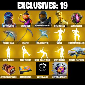 (PC/PSN/XBOX) 238 SKINS 🍒 Astro Jack 🍒 WORLD CUP 🍒 Master Chief (Matte Black) 🍒 Gold Midas 🍒 Vendetta 🍒 Torin 🍒 1150 V-Buck PARENTAL CONTROL — Fortnite account listing
