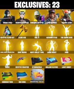(PC/PSN/XBOX) 306 SKINS π Renegade Raider π Snake Eyes π Naruto Uzumaki π Subzero Cryptic π Lina Scorch π Major Lazer π Era π 150 V-Buck PARENTAL CONTROL β Fortnite account listing