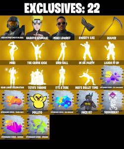(PC/PSN/XBOX) 257 SKINS π Renegade Raider π Aerial Assault Trooper π Master Chief (Matte Black) π Naruto Uzumaki π Mike Lowrey π Raz π Torin π 2100 V-Buck PARENTAL CONTROL β Fortnite account listing