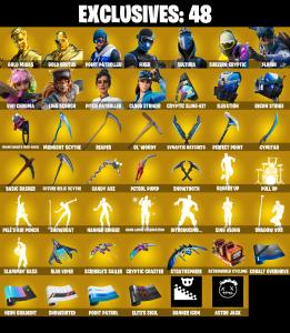 (PC/PSN/XBOX) 258 SKINS 🍒 Gold Midas 🍒 Gold Brutus 🍒 Point Patroller 🍒 Fixer 🍒 Sultura 🍒 Subzero Cryptic 🍒 Florin 🍒 Vivi Chroma 🍒 50 V-Buck PARENTAL CONTROL — Fortnite account listing