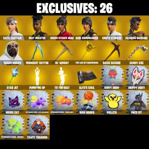 (PC/PSN/XBOX) 226 SKINS 🍒 Kata Captain 🍒 Mat Master 🍒 Heron Stance Hero 🍒 Keri Commander 🍒 Shuto Striker 🍒 Fashion Banshee 🍒 0 V-Buck PARENTAL CONTROL — Fortnite account listing