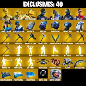 (PC/PSN/XBOX) 195 SKINS♠️ Gold Midas ♠️ Gold Brutus ♠️ Gold Meowscles ♠️ Fixer ♠️ Blue Striker ♠️ Trilogy ♠️ Prodigy ♠️ Cloud Striker ♠️ Point Patroller ♠️ 100 V-Buc — Fortnite account listing