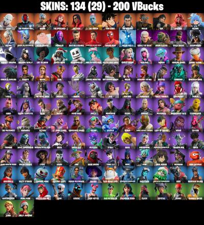 (PC/PSN/XBOX) 134 SKINS / Renegade Raider π° Snap π° The Foundation π° Ronin π° The Imagined π° Joltara π° The Origin π° Son Goku π° 200 V-Buck PARENTAL CONTROL β image 2