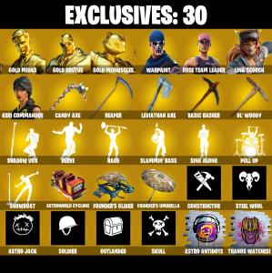 (PC/PSN/XBOX) OG STW♠️ 215 SKINS♠️ Renegade Raider ♠️ Gold Midas ♠️ Gold Brutus ♠️ Gold Meowscles ♠️ Lina Scorch ♠️ Keri Commander ♠️ Blackheart ♠️ Predator ♠️ 150 V-Buc — Fortnite account listing