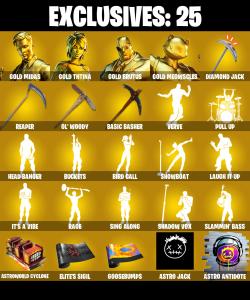 (PC/PSN/XBOX) 275 SKINS ๐ Gold Midas ๐ Gold TNTina ๐ Gold Brutus ๐ Gold Meowscles ๐ Eternal Knight ๐ Raz ๐ Gear Specialist Maya ๐ 650 V-Buck PARENTAL CONTROL โ Fortnite account listing