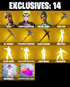 (PC/PSN/XBOX) 204 SKINS π Sofia π Naruto Uzumaki π Major Glory π Raz π Torin π The Imagined π Backlash π Zeus π Paradigm (Reality-659) π 0 V-Buck PARENTAL CONTROL β Fortnite account listing
