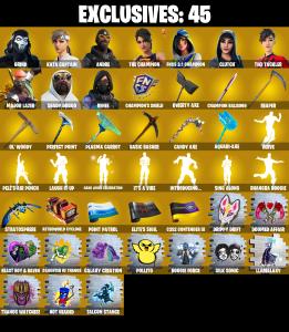 (PC/PSN/XBOX) 228 SKINS 🍒 Grind 🍒 Kata Captain 🍒 Andre 🍒 The Champion 🍒 FNCS 3:1 Champion 🍒 Clutch 🍒 Tiki Tackler 🍒 1050 V-Buck PARENTAL CONTROL — Fortnite account listing