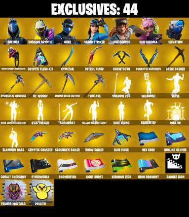 (PC/PSN/XBOX) 186 SKINS π° Master Chief π° Sultura π° Subzero Cryptic π° Fixer π° Cloud Striker π° Lina Scorch π° Vivi Chroma π° 850 V-Buck PARENTAL CONTROL β image 1