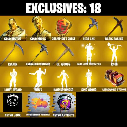 (PC) 400 VB) 223 SKINS 💫 Renegade Raider 🔥 Gold Brutus 💎 Gold Midas 🔥 Predator 💎 Spectra Knight 🔥 Kymera 💎 Valeria 🔥 Peter Griffin 💎 Mizuki | PARENTAL CONTROL — image 1