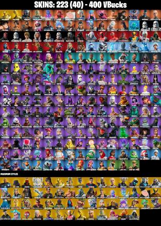 (PC) 400 VB) 223 SKINS 💫 Renegade Raider 🔥 Gold Brutus 💎 Gold Midas 🔥 Predator 💎 Spectra Knight 🔥 Kymera 💎 Valeria 🔥 Peter Griffin 💎 Mizuki | PARENTAL CONTROL — image 2