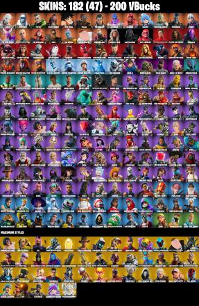 (PC/PSN/XBOX) 182 SKINS π« Renegade Raider β‘οΈ Snap π Frostbite β‘οΈ Twyn π Kado Thorne β‘οΈ Son Goku π Malik β‘οΈ The Ageless π Kymera | 200 V-Buck | PARENTAL CONTROLS β image 2