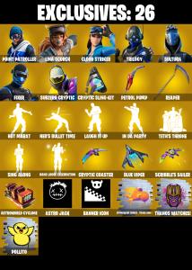 (PC/XBOX) 189 SKINS ๐ซ Renegade Raider โก๏ธ Aerial Assault Trooper ๐ Point Patroller โก๏ธ Lina Scorch ๐ Cloud Striker โก๏ธ Trilogy | 0 V-Buck | PARENTAL CONTROLS โ Fortnite account listing