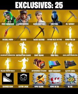 (PC) 277 SKINS 🔥 Renegade Raider 🔥 FNCS Renegade 🔥 Lina Scorch 🔥 Kata Captain 🔥 Sultura 🔥 Gear Specialist Maya 🔥 Galaxy Scout 🔥 0 V-Buc🔥 PARENTAL CONTROLS — Fortnite account listing