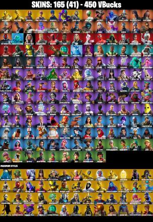 (PC/PSN/XBOX) 165 SKINS π« Gold Brutus β‘οΈ Gold Midas π Wingman β‘οΈ Spike π Rogue Agent β‘οΈ Backlash π Calamity β‘οΈ Fusion | 450 V-Buck | PARENTAL CONTROLS β image 2