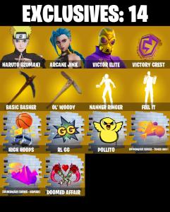(PC/PSN/XBOX) 197 SKINS 💫 Naruto Uzumaki ⚡️ Arcane Jinx 💍 Victor Elite ⚡️ Omegarok 💍 Kado Thorne ⚡️ Twyn 💍 Valeria ⚡️ Malik 💍 Snap | 550 V-Buck | PARENTAL CONTROLS — Fortnite account listing