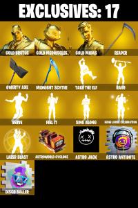 (PC/PSN/XBOX) 192 SKINS 💫 Gold Brutus ⚡️ Gold Meowscles 💍 Gold Midas ⚡️ Zeus 💍 Snap ⚡️ Twyn 💍 Eternal Knight | 800 V-Buck | PARENTAL CONTROLS — Fortnite account listing