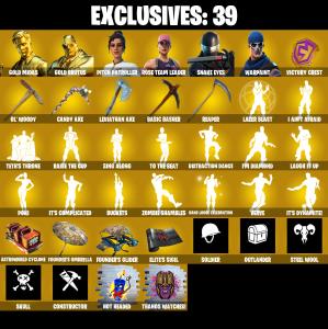 (PC/PSN/XBOX) 255 SKINS 💫 Gold Midas ⚡️ Gold Brutus 💍 Pitch Patroller ⚡️ Snake Eyes 💍 Kado Thorne ⚡️ Zeus 💍 The Imagined | 0 V-Buck | PARENTAL CONTROLS — Fortnite account listing
