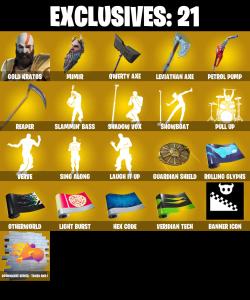(PC/PSN/XBOX) 126 SKINS 💫 Gold Kratos ⚡️ Oro 💍 The Imagined ⚡️ Joey 💍 Galaxy Scout ⚡️ Kymera 💍 Menace ⚡️ Ronin 💍 The Origin | 400 V-Buck | PARENTAL CONTROLS — Fortnite account listing