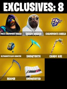 (PC/XBOX) 199 SKINS ๐ฅ Shady Doggo ๐ฅ Explorer Emilie ๐ฅ FNCS Champion Seeker ๐ฅ Galaxy Scout ๐ฅ Backlash ๐ฅ The Imagined ๐ฅ 100 V-Buc PARENTAL CONTROLS โ Fortnite account listing