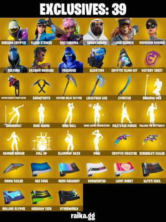 (PC/XBOX) 400 VB) 233 SKINS 🔥 Renegade Raider 🔥 Aerial Assault Trooper 🔥 Subzero Cryptic 🔥 Cloud Striker 🔥 Vivi Chroma 🔥 Shady Doggo  PARENTAL CONTROLS — image 1