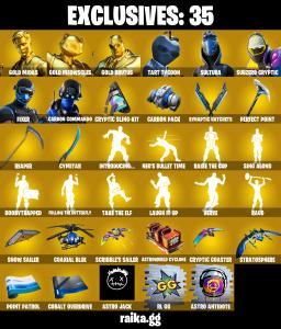 (PC/XBOX) 0 VB) 180 SKINS π₯ Renegade Raider π₯ Gold Midas π₯ Gold Meowscles π₯ Gold Brutus π₯ Tart Tycoon π₯ Sultura π₯ Subzero Cryptic π₯ Fixer PARENTAL CONTROLS β Fortnite account listing