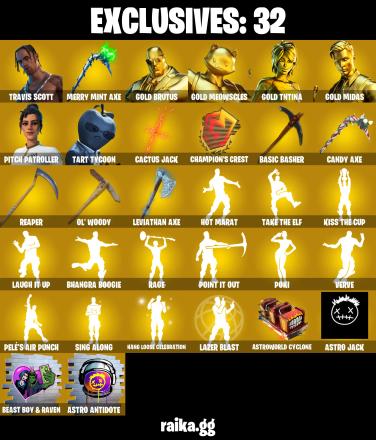💥 EXCLUSIVE OFFER 💥(PC/PSN/XBOX) 206 SKINS 💫 Travis Scott ⚡️ Gold Brutus 💍 Gold Meowscles ⚡️ Gold TNTina 💍 Gold Midas ⚡️ Pitch Patroller 💍 Tart Tycoon | 250 V-Buck | PARENTAL CONTROLS — image 1