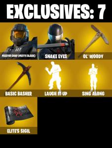 (PC/PSN) 182 SKINS π₯ Master Chief (Matte Black) π₯ Snake Eyes π₯ Midas Rex π₯ Torin π₯ The Imagined π₯ The Origin π₯ The Cube Queen π₯ 1200 V-Bucks PARENTAL CONTROLS β Fortnite account listing