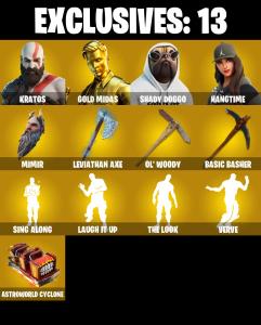 (PC/PSN/XBOX) 126 SKINS 💫 Kratos ⚡️ Master Chief 💍 Gold Midas ⚡️ Shady Doggo 💍 Hangtime ⚡️ Joey 💍 Vi ⚡️ John Wick 💍 Predator | 550 V-Buck | PARENTAL CONTROLS — Fortnite account listing