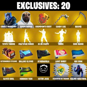 (PC/PSN/XBOX) 277 SKINS ๐ซ Renegade Raider โก๏ธ Cobalt Snowfoot ๐ Shady Doggo โก๏ธ Joey ๐ The Ageless โก๏ธ Kymera ๐ Mizuki โก๏ธ Twyn | 0 V-Buck | PARENTAL CONTROLS โ Fortnite account listing