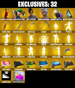(PC/XBOX) 199 SKINS 🔥 Heron Stance Hero 🔥 Championship Aura 🔥 NBA 75 Swish 🔥 Recon Champion 🔥 Subzero Cryptic 🔥 Joey 🔥 150 V-Buc PARENTAL CONTROLS — Fortnite account listing