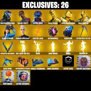 ๐ฅ EXCLUSIVE OFFER ๐ฅ(PC/PSN/XBOX) 66 SKINS ๐ซ Travis Scott โก๏ธ Astro Jack ๐ Huntmaster Saber โก๏ธ Gold Midas ๐ Gold Meowscles โก๏ธ Gold Brutus ๐ Cloud Striker | 150 V-Buck | PARENTAL CONTROLS โ Fortnite account listing