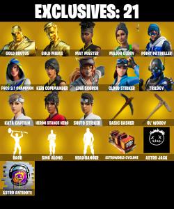 (PC/PSN/XBOX) 184 SKINS π« Gold Brutus β‘οΈ Gold Midas π Mat Master β‘οΈ Major Glory π Point Patroller β‘οΈ FNCS 3:1 Champion | 100 V-Buck | PARENTAL CONTROLS β Fortnite account listing