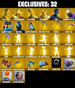 (PC/XBOX) 226 SKINS 🔥 Gold TNTina 🔥 Gold Meowscles 🔥 Gold Midas 🔥 Gold Brutus 🔥 Fixer 🔥 Subzero Cryptic 🔥 Cloud Striker 🔥 300 VB 🔥 PARENTAL CONTROLS — Fortnite account listing