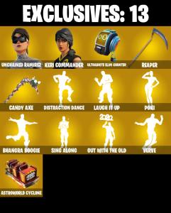 (PC/XBOX) 235 SKINS ๐ฅ Renegade Raider ๐ฅ Unchained Ramirez ๐ฅ Keri Commander ๐ฅ Omegarok ๐ฅ Valeria ๐ฅ Spider Knight ๐ฅ 800 VB ๐ฅ PARENTAL CONTROLS โ Fortnite account listing