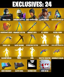 (PC) 242 SKINS 🔥 Renegade Raider 🔥 Snake Eyes 🔥 Subzero Cryptic 🔥 Keri Commander 🔥 Lina Scorch 🔥 Galaxy Scout 🔥 Backlash 🔥 900 V-Bucks🔥 PARENTAL CONTROLS — Fortnite account listing