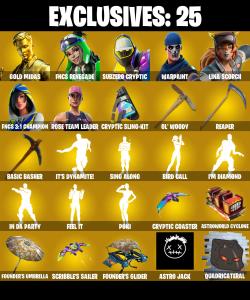(PC/XBOX) OG STW ๐ฅ 234 SKINS ๐ฅ Gold Midas ๐ฅ FNCS Renegade ๐ฅ Subzero Cryptic ๐ฅ Lina Scorch ๐ฅ FNCS 3:1 Champion ๐ฅ 50 V-Buc๐ฅ PARENTAL CONTROLS โ Fortnite account listing