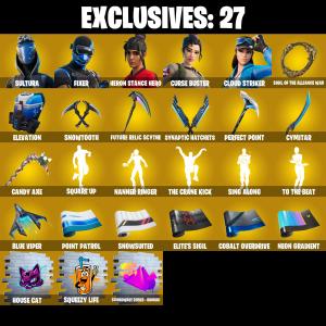 (PC) 195 SKINS π₯ Sultura π₯ Fixer π₯ Heron Stance Hero π₯ Curse Buster π₯ Cloud Striker π₯ Valeria π₯ Omegarok π₯ The Foundation π₯ 500 V-Buc PARENTAL CONTROLS β Fortnite account listing