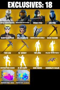 (PC/PSN/XBOX) 182 SKINS 💫 Rogue Spider Knight ⚡️ Master Chief (Matte Black) 💍 Snake Eyes ⚡️ Sultura 💍 Naruto Uzumaki | 50 V-Buck | PARENTAL CONTROLS — Fortnite account listing