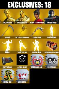 (PC/PSN) 234 SKINS 🔥 Gold Midas 🔥 Gold Brutus 🔥 Heron Stance Hero 🔥 Snake Eyes 🔥 Menace 🔥 Predator 🔥 Raz 🔥 Omegarok 🔥 1100 VB | PARENTAL CONTROLS — Fortnite account listing