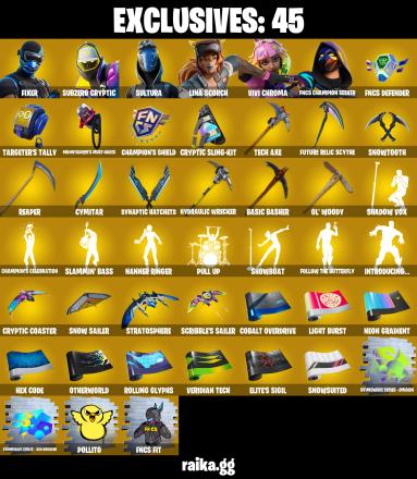 (PC/XBOX) 300 VB) 194 SKINS π₯ Fixer π₯ Subzero Cryptic π₯ Sultura π₯ Lina Scorch π₯ Vivi Chroma π₯ FNCS Champion Seeker π₯ The Origin π₯ The Ageless PARENTAL CONTROLS β image 1