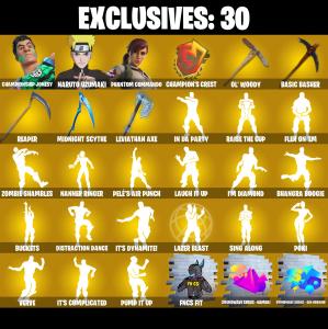 (PC/PSN/XBOX) 361 SKINS 💫 Championship Jonesy ⚡️ Naruto Uzumaki 💍 Phantom Commando ⚡️ Wild Card 💍 Torin ⚡️ Predator | 100 V-Buck | PARENTAL CONTROLS — Fortnite account listing