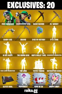 (PC/PSN) 350 VB) 203 SKINS ๐ฅ Renegade Raider ๐ฅ FNCS Renegade ๐ฅ Championship Aura ๐ฅ Joey ๐ฅ Paradigm (Reality-659) ๐ฅ The Foundation ๐ฅ Torin PARENTAL CONTROLS โ Fortnite account listing