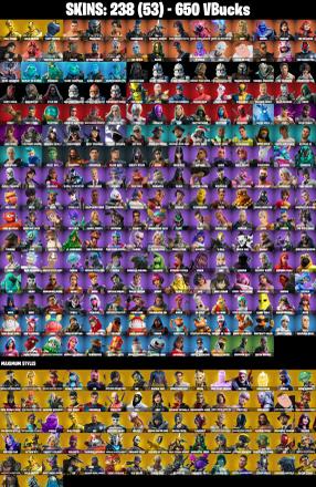 (PC/XBOX) 238 SKINS π₯ Gold Midas π₯ Gold Brutus π₯ Tart Tycoon π₯ Menace π₯ Predator π₯ Raz π₯ Omegarok π₯ Eternal Knight π₯ 650 VB | PARENTAL CONTROLS β image 2
