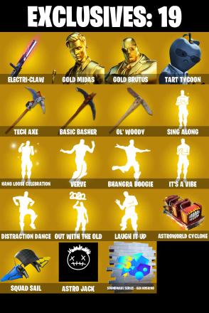 (PC/XBOX) 238 SKINS π₯ Gold Midas π₯ Gold Brutus π₯ Tart Tycoon π₯ Menace π₯ Predator π₯ Raz π₯ Omegarok π₯ Eternal Knight π₯ 650 VB | PARENTAL CONTROLS β image 1