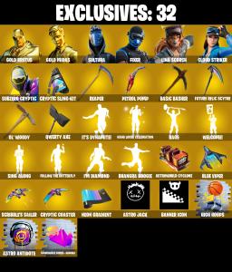 (PC/PSN/XBOX) 194 SKINS ๐ซ Gold Brutus โก๏ธ Gold Midas ๐ Sultura โก๏ธ Fixer ๐ Lina Scorch โก๏ธ Cloud Striker ๐ Subzero Cryptic โก๏ธ Raz | 150 V-Buck | PARENTAL CONTROLS โ Fortnite account listing