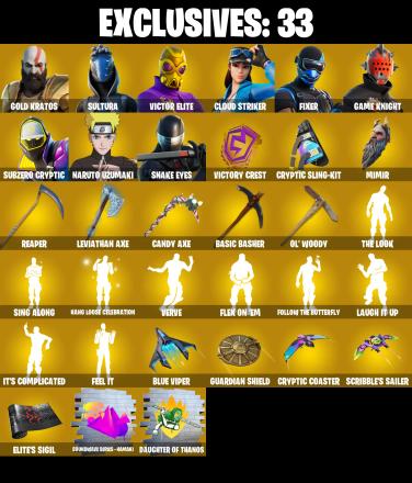 (PC) 392 SKINS 🔥 Master Chief 🔥 Gold Kratos 🔥 Sultura 🔥 Victor Elite 🔥 Cloud Striker 🔥 Fixer 🔥 Game Knight 🔥 Subzero Cryptic 🔥 150 VB | PARENTAL CONTROLS — image 1