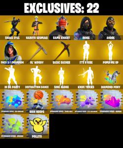(PC) 185 SKINS🔥 Snake Eyes 🔥 Naruto Uzumaki 🔥 Game Knight 🔥 Renee 🔥 Andre 🔥 FNCS 3:1 Champion 🔥 Kymera 🔥 Spire Assassin 🔥 100 V-Buc PARENTAL CONTROLS — Fortnite account listing